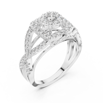 Mixed Shape Lab Grown Diamond Halo Ring