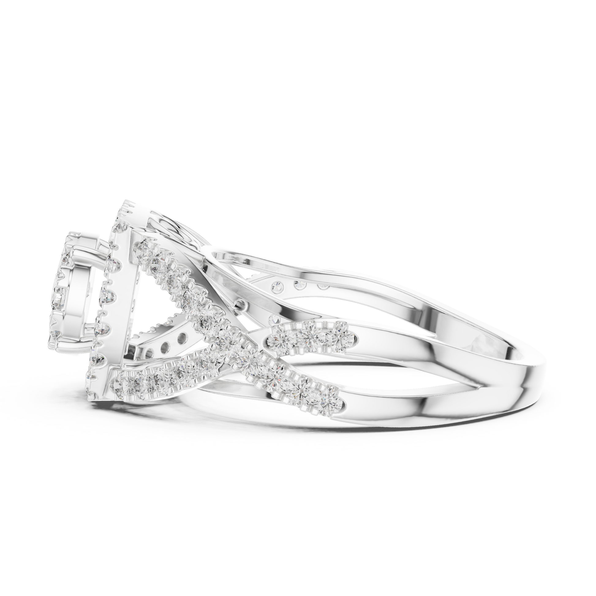 Mixed Shape Lab Grown Diamond Halo Ring