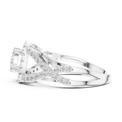 Mixed Shape Lab Grown Diamond Halo Ring