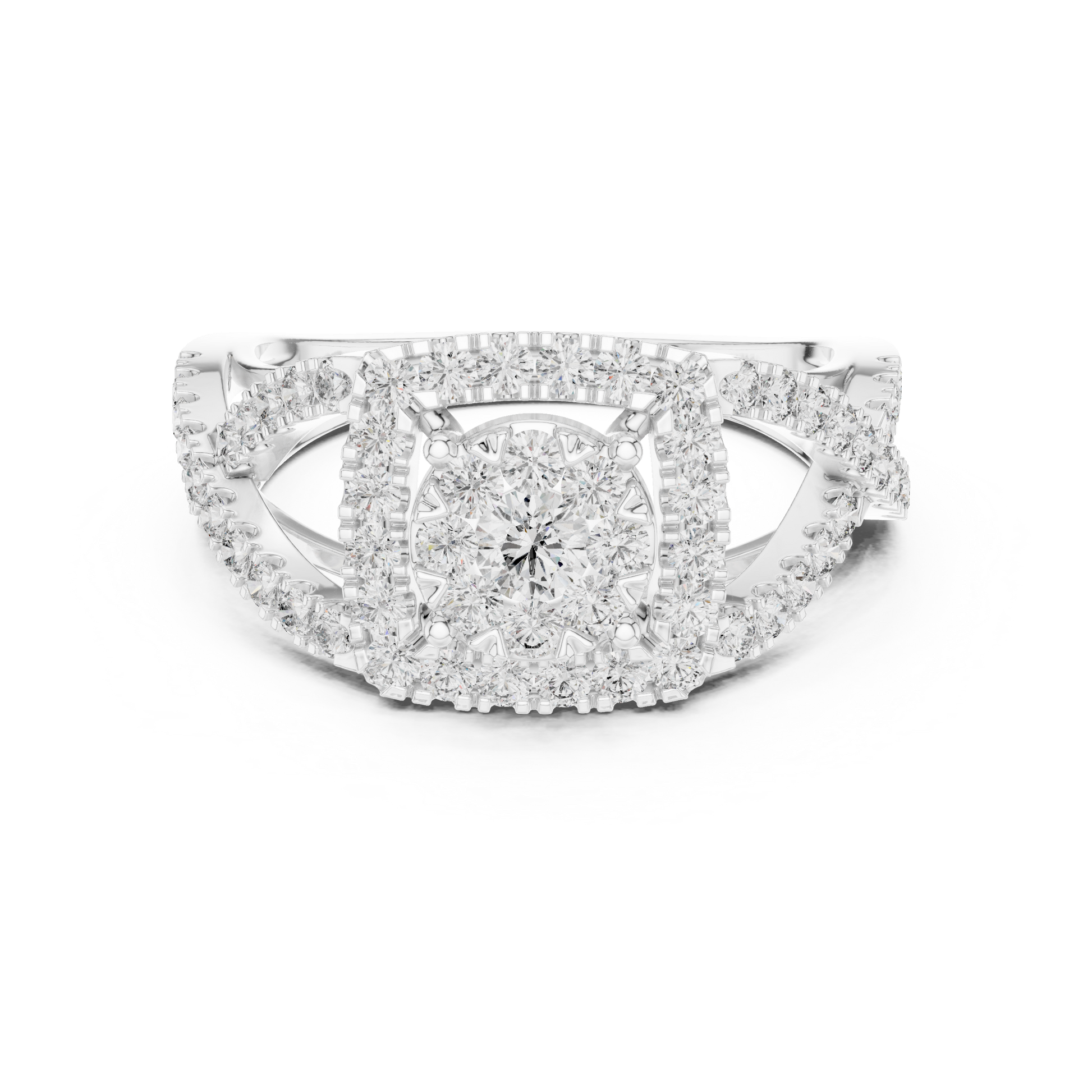 Mixed Shape Lab Grown Diamond Halo Ring
