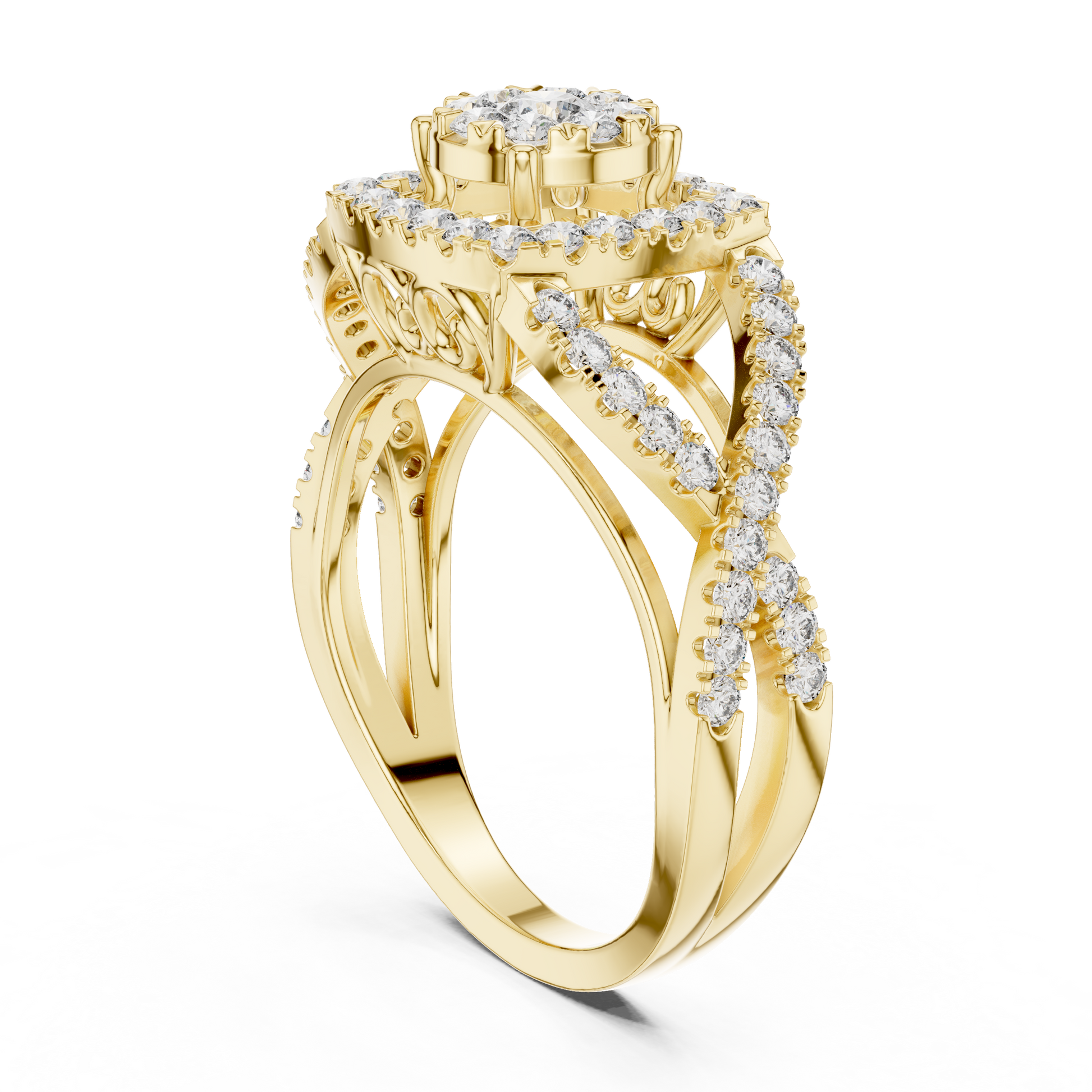 Mixed Shape Lab Grown Diamond Halo Ring