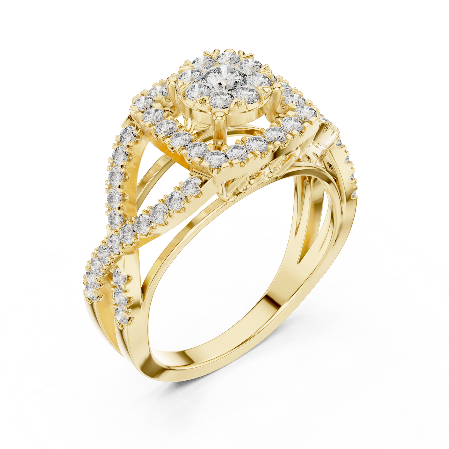 Mixed Shape Lab Grown Diamond Halo Ring