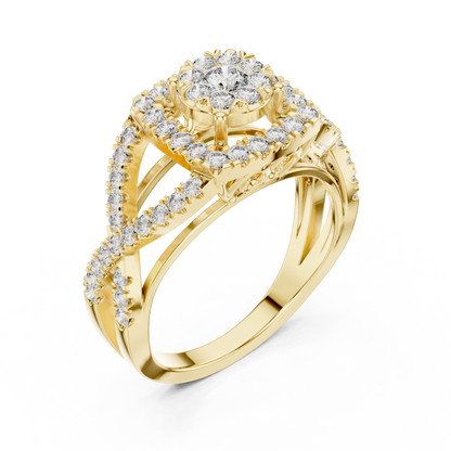 Mixed Shape Lab Grown Diamond Halo Ring