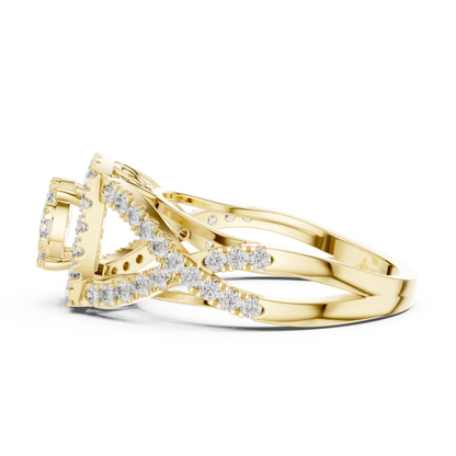 Mixed Shape Lab Grown Diamond Halo Ring