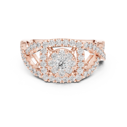 Round Halo Lab Grown Diamond Ring