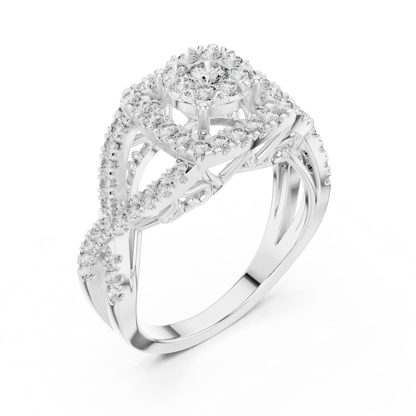 Round Halo Lab Grown Diamond Ring