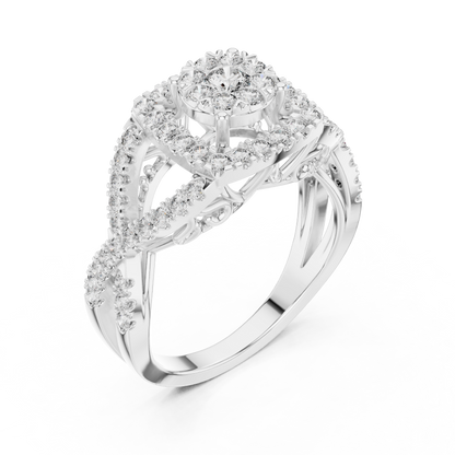 Round Halo Lab Grown Diamond Ring