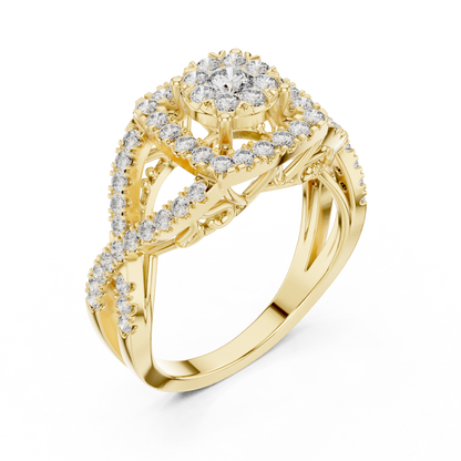 Round Halo Lab Grown Diamond Ring
