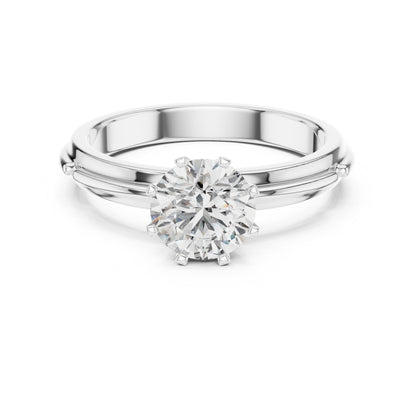 Round Solitaire Lab Grown Diamond Ring