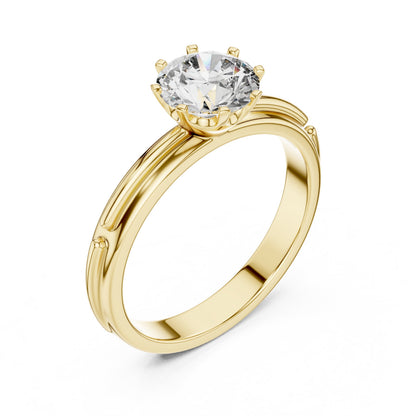 Round Solitaire Lab Grown Diamond Ring