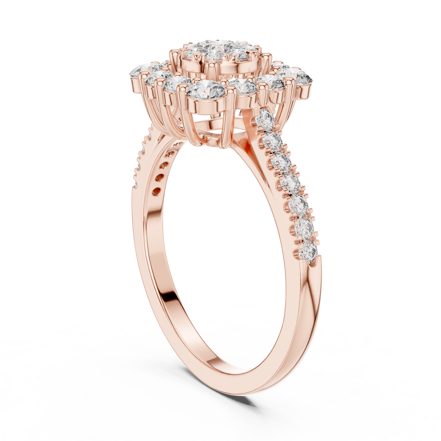 Round Halo Lab Grown Diamond Ring