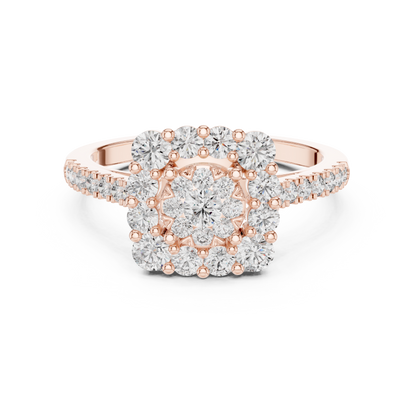 Round Halo Lab Grown Diamond Ring