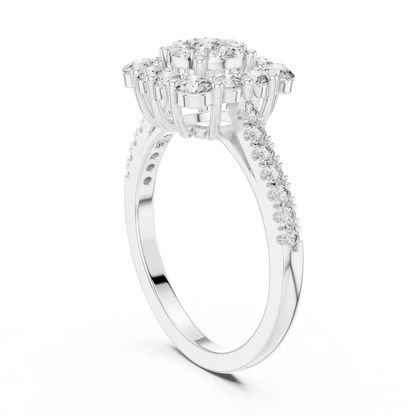 Round Halo Lab Grown Diamond Ring