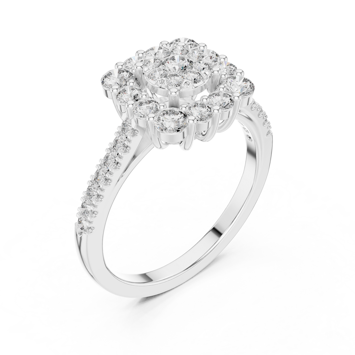 Round Halo Lab Grown Diamond Ring