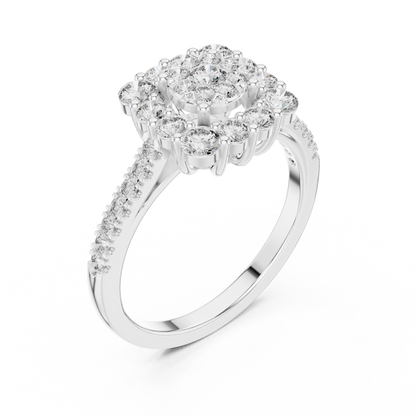Round Halo Lab Grown Diamond Ring