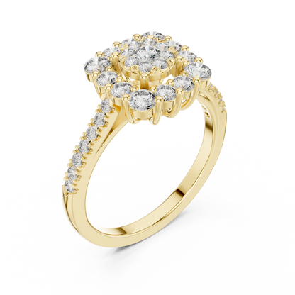 Round Halo Lab Grown Diamond Ring