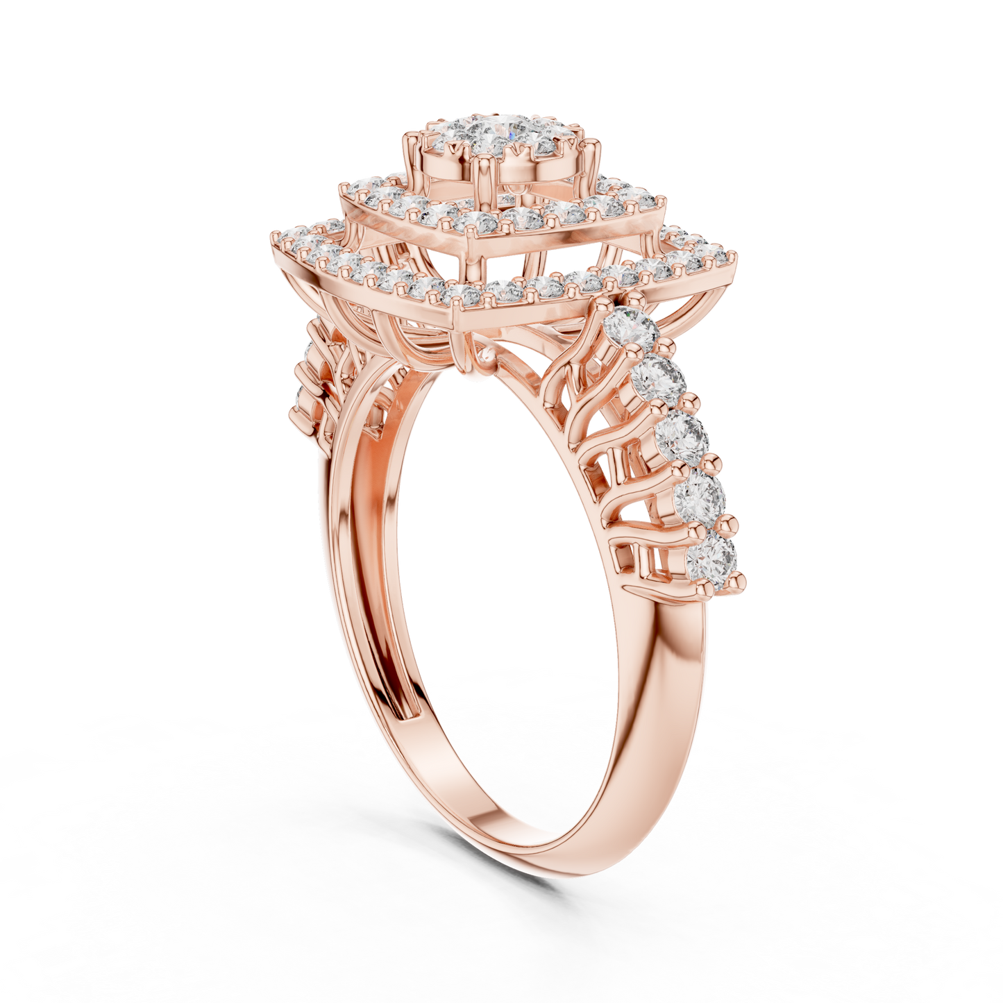 Mixed Shape Lab Grown Diamond Halo Ring