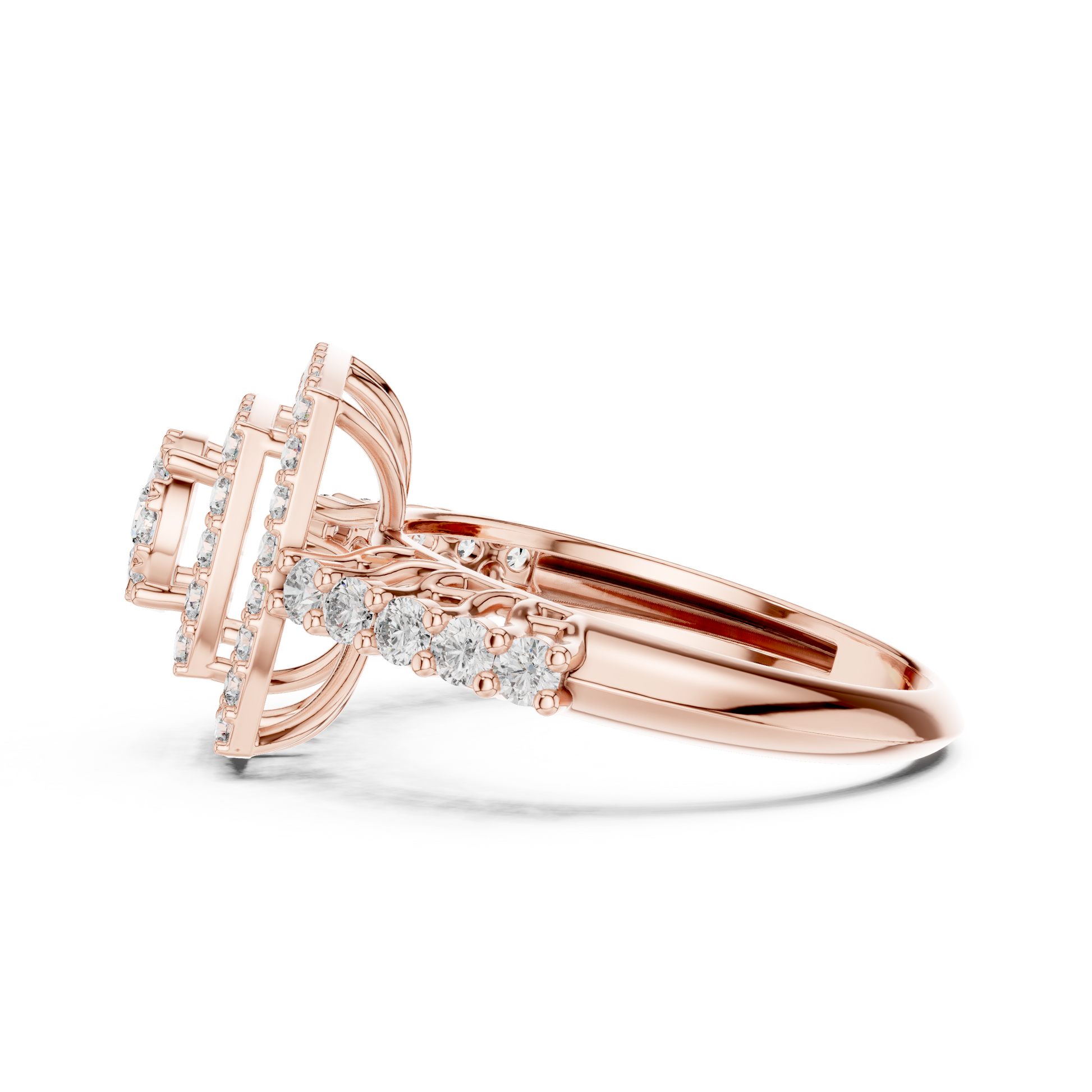 Mixed Shape Lab Grown Diamond Halo Ring