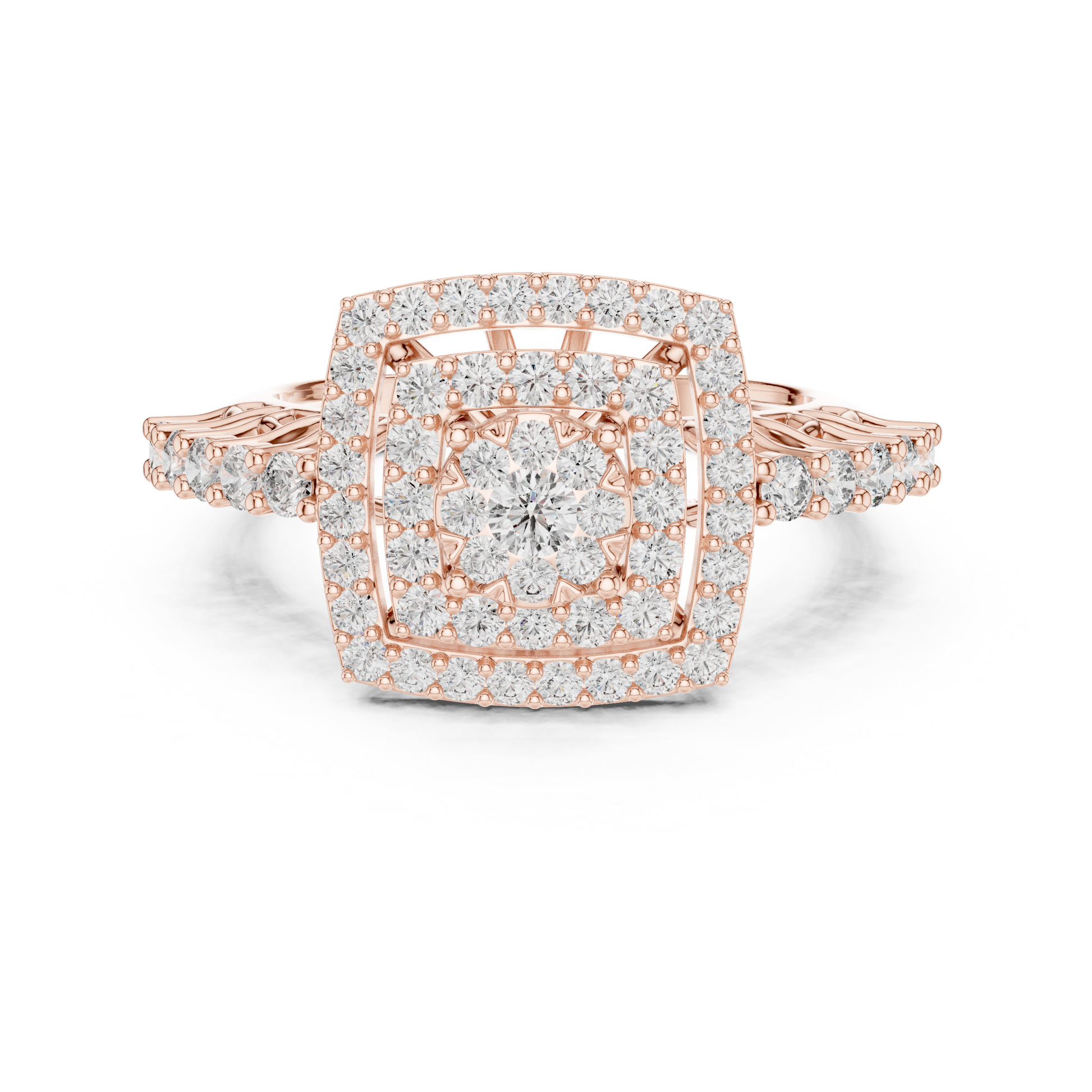 Mixed Shape Lab Grown Diamond Halo Ring