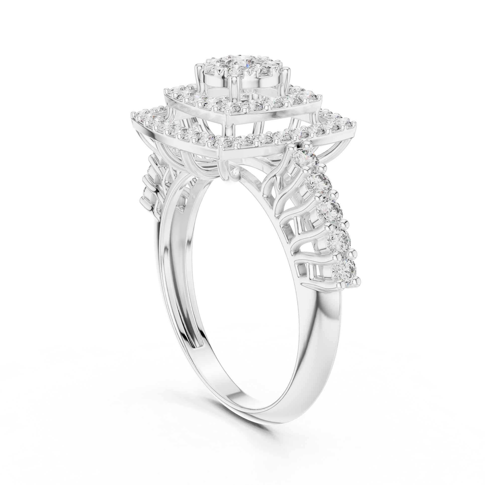 Mixed Shape Lab Grown Diamond Halo Ring