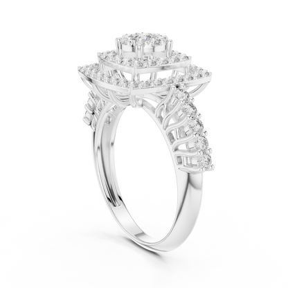 Mixed Shape Lab Grown Diamond Halo Ring