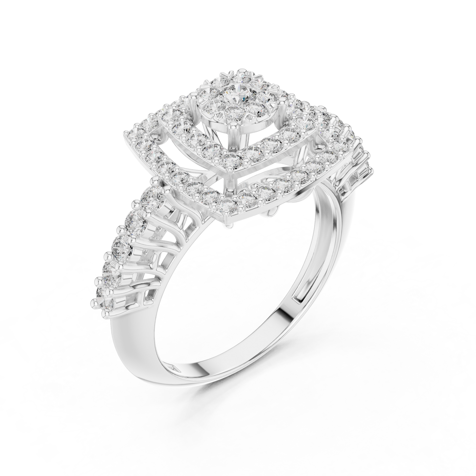 Mixed Shape Lab Grown Diamond Halo Ring