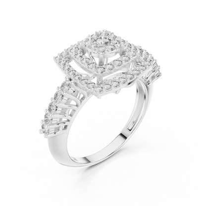 Mixed Shape Lab Grown Diamond Halo Ring