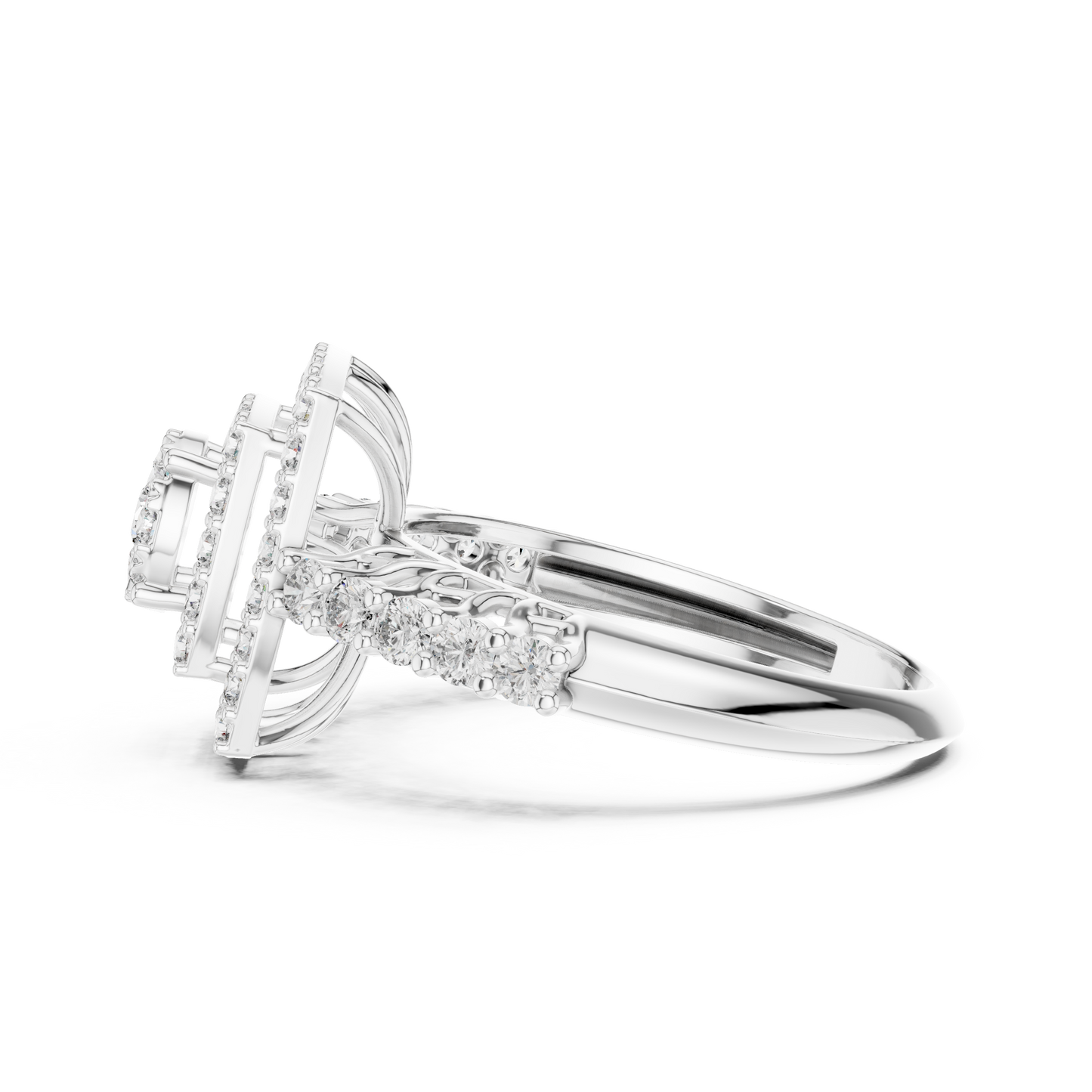 Mixed Shape Lab Grown Diamond Halo Ring