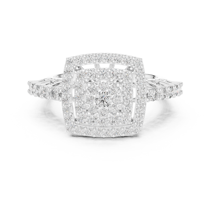 Mixed Shape Lab Grown Diamond Halo Ring