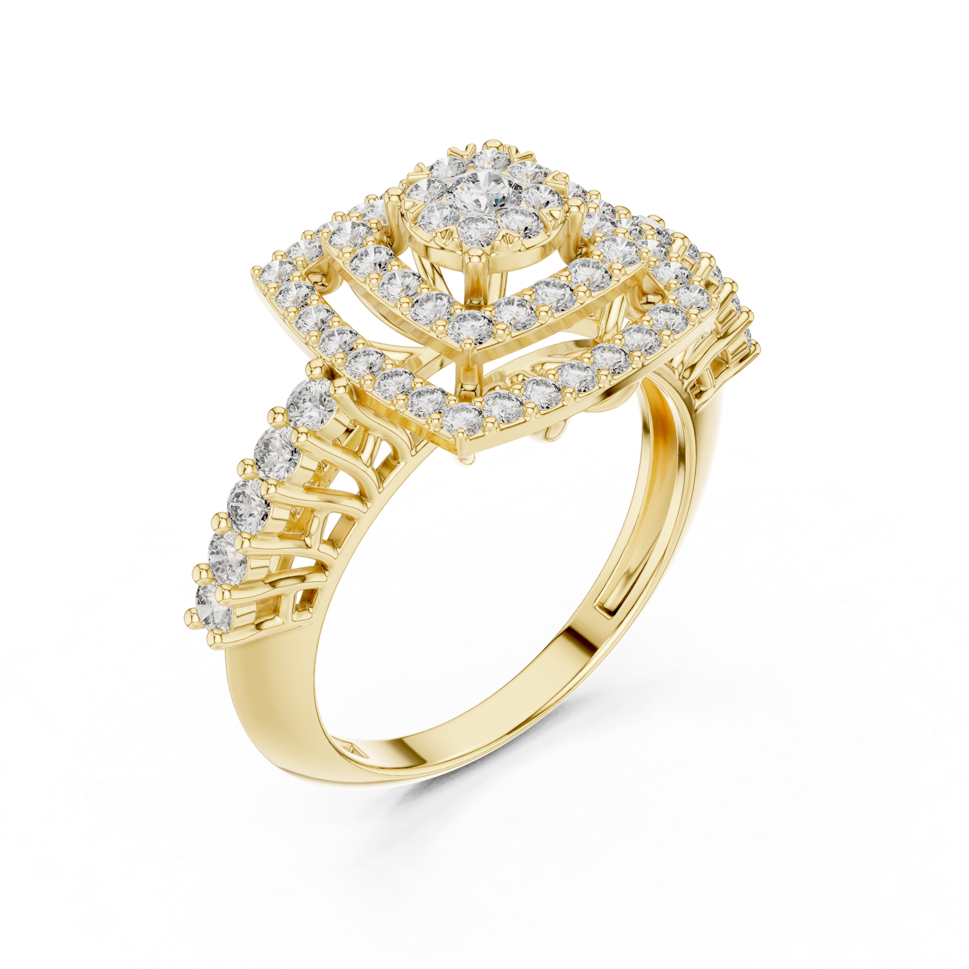 Mixed Shape Lab Grown Diamond Halo Ring