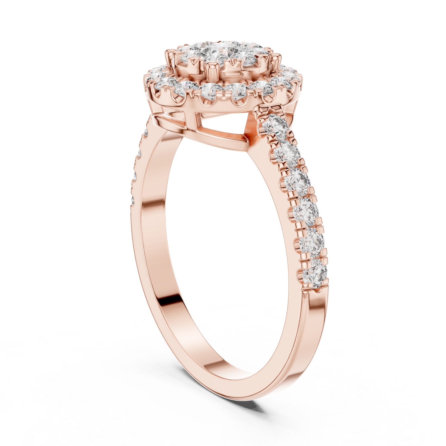 Round Halo Lab Grown Diamond Ring