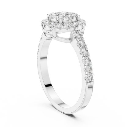 Round Halo Lab Grown Diamond Ring