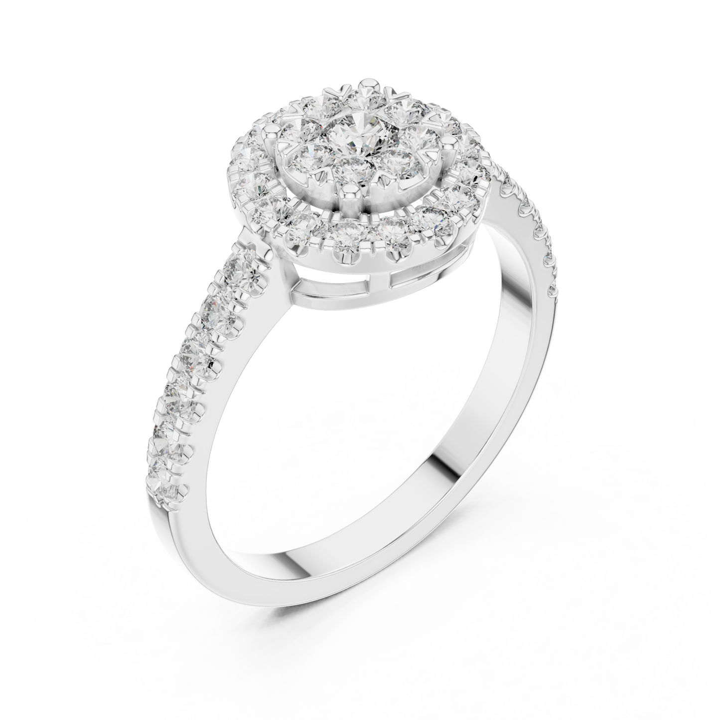 Round Halo Lab Grown Diamond Ring