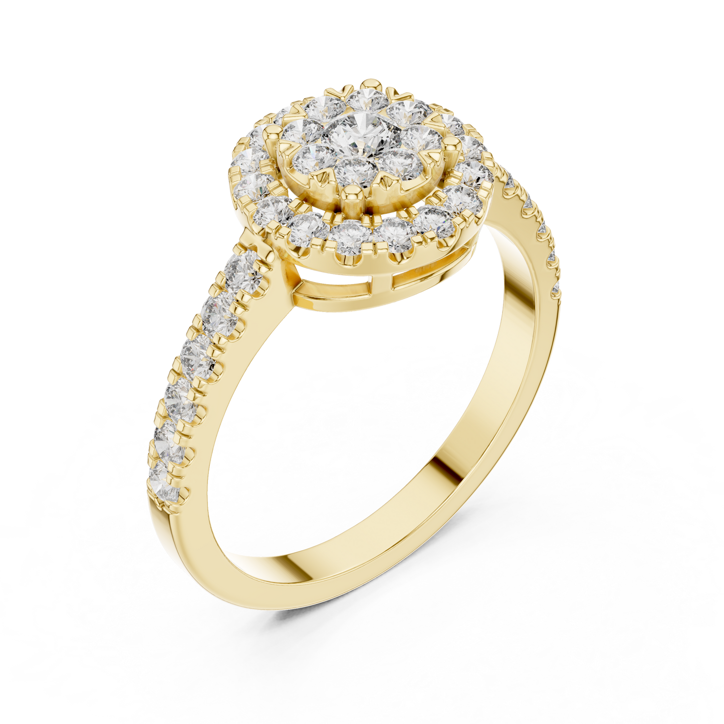 Round Halo Lab Grown Diamond Ring