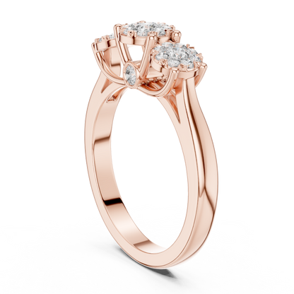 Mixed Shape Lab Grown Diamond Three Stone Ring