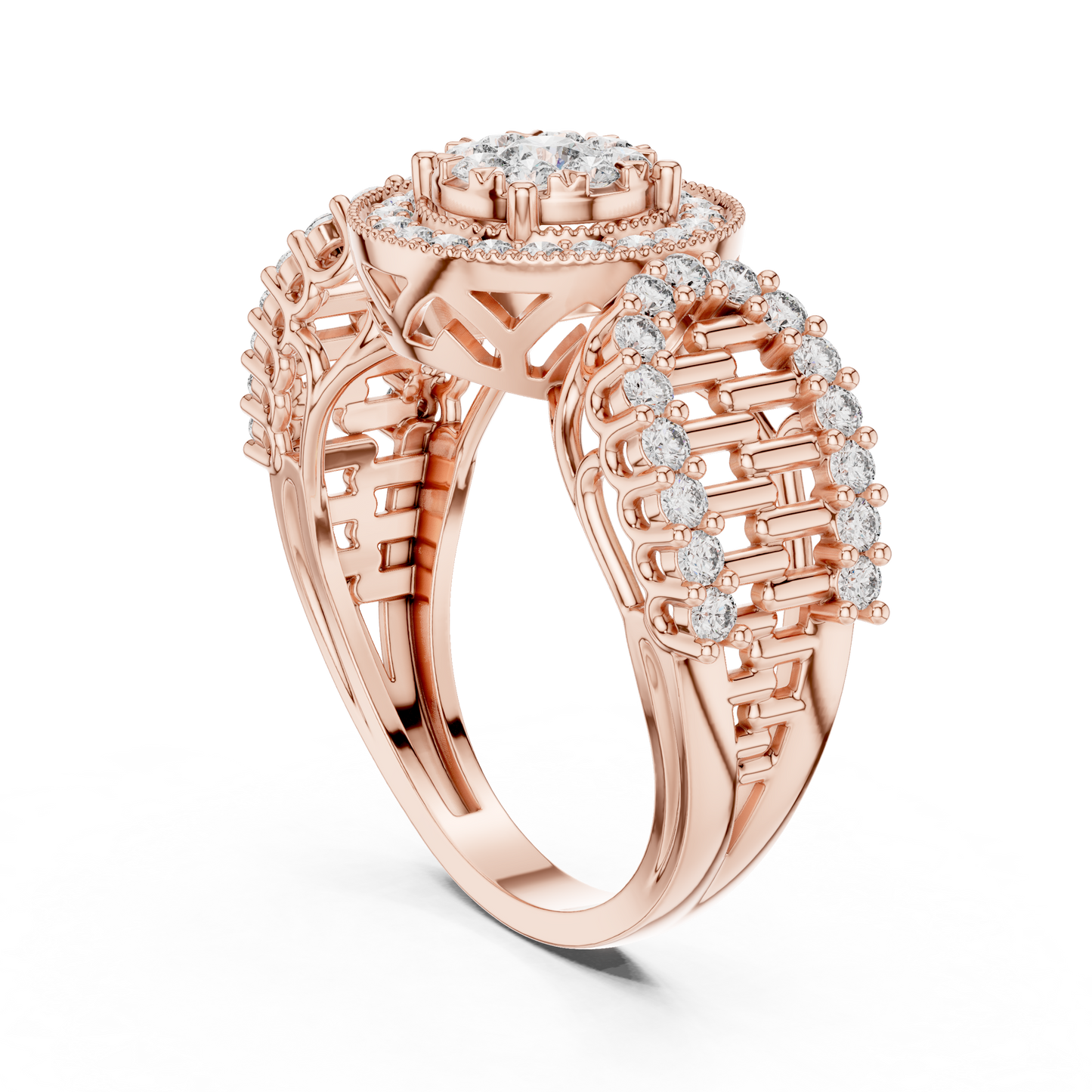 Mixed Shape Lab Grown Diamond Halo Ring