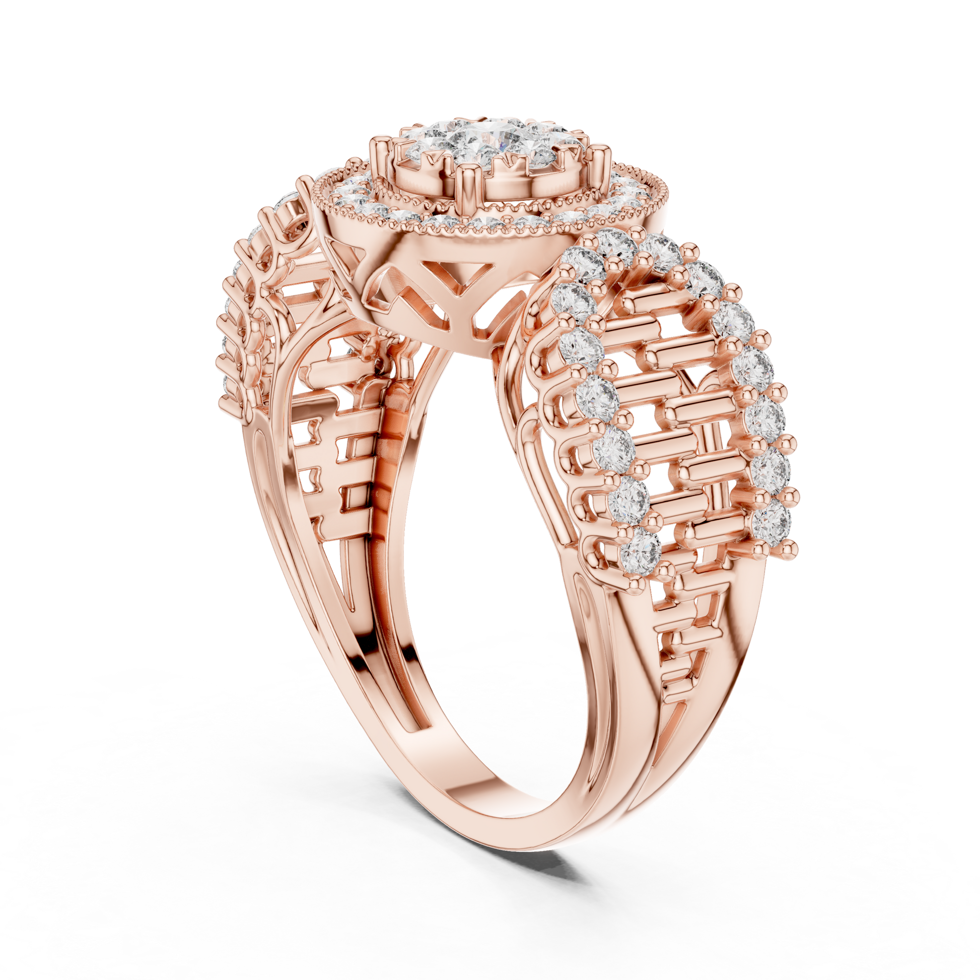 Mixed Shape Lab Grown Diamond Halo Ring
