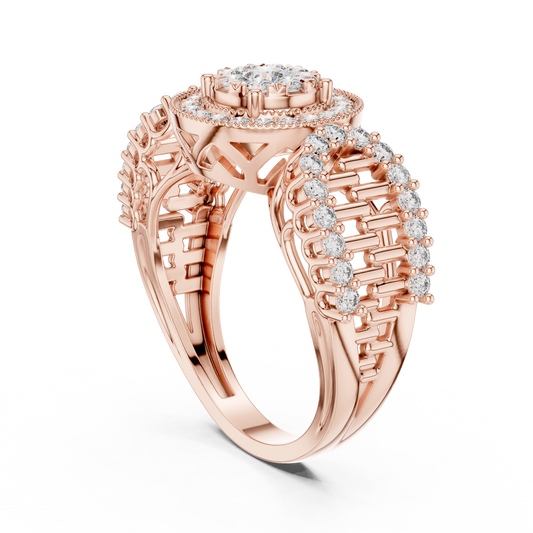 Mixed Shape Lab Grown Diamond Halo Ring
