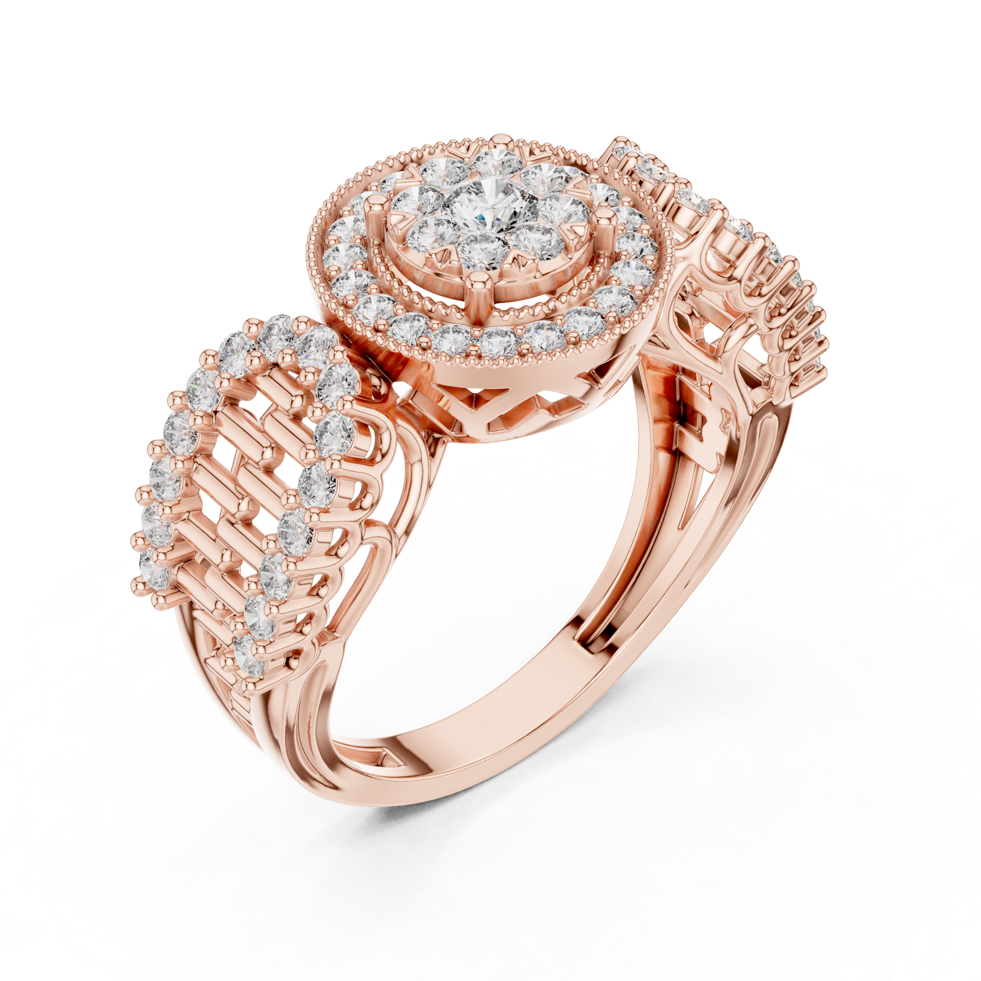 Mixed Shape Lab Grown Diamond Halo Ring