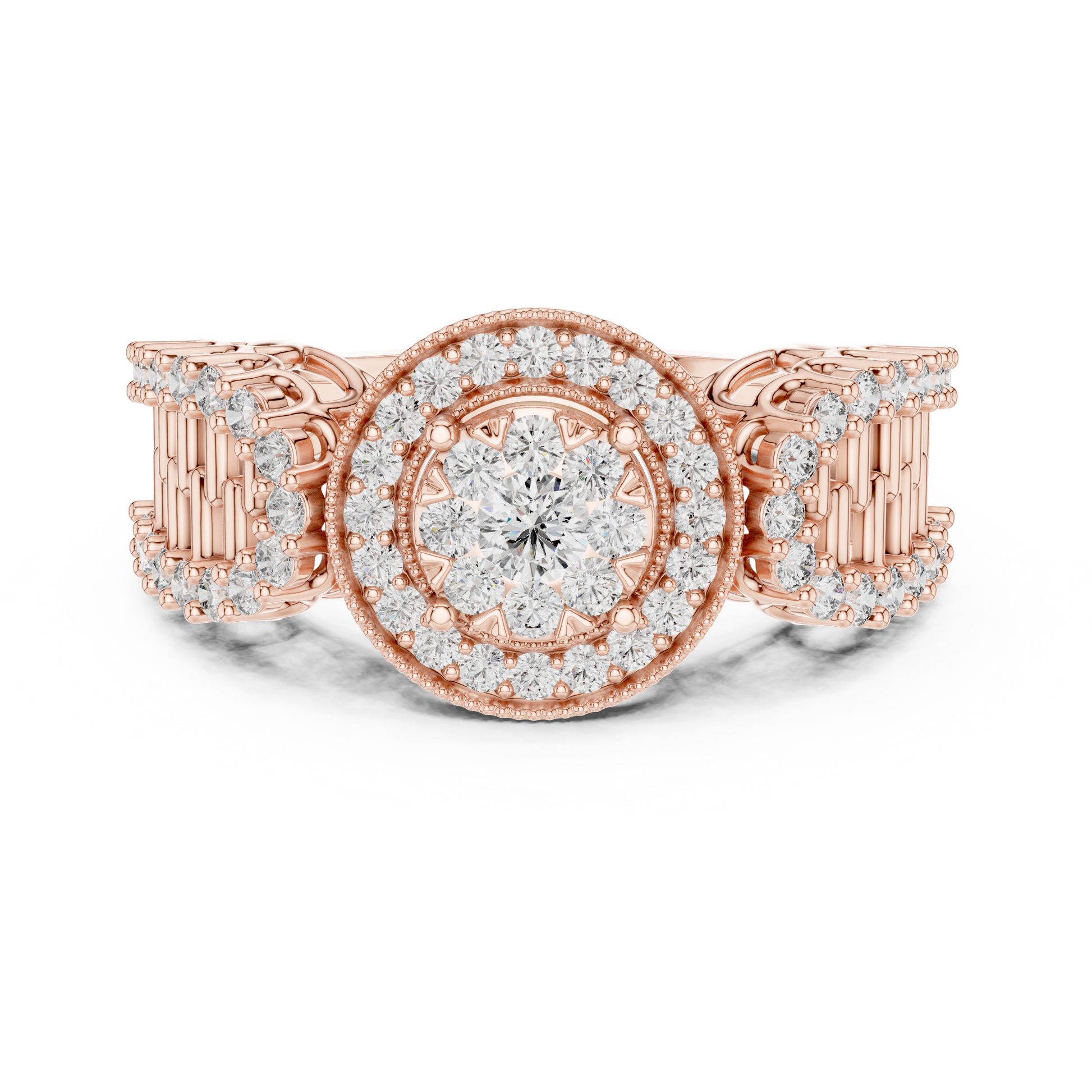 Mixed Shape Lab Grown Diamond Halo Ring