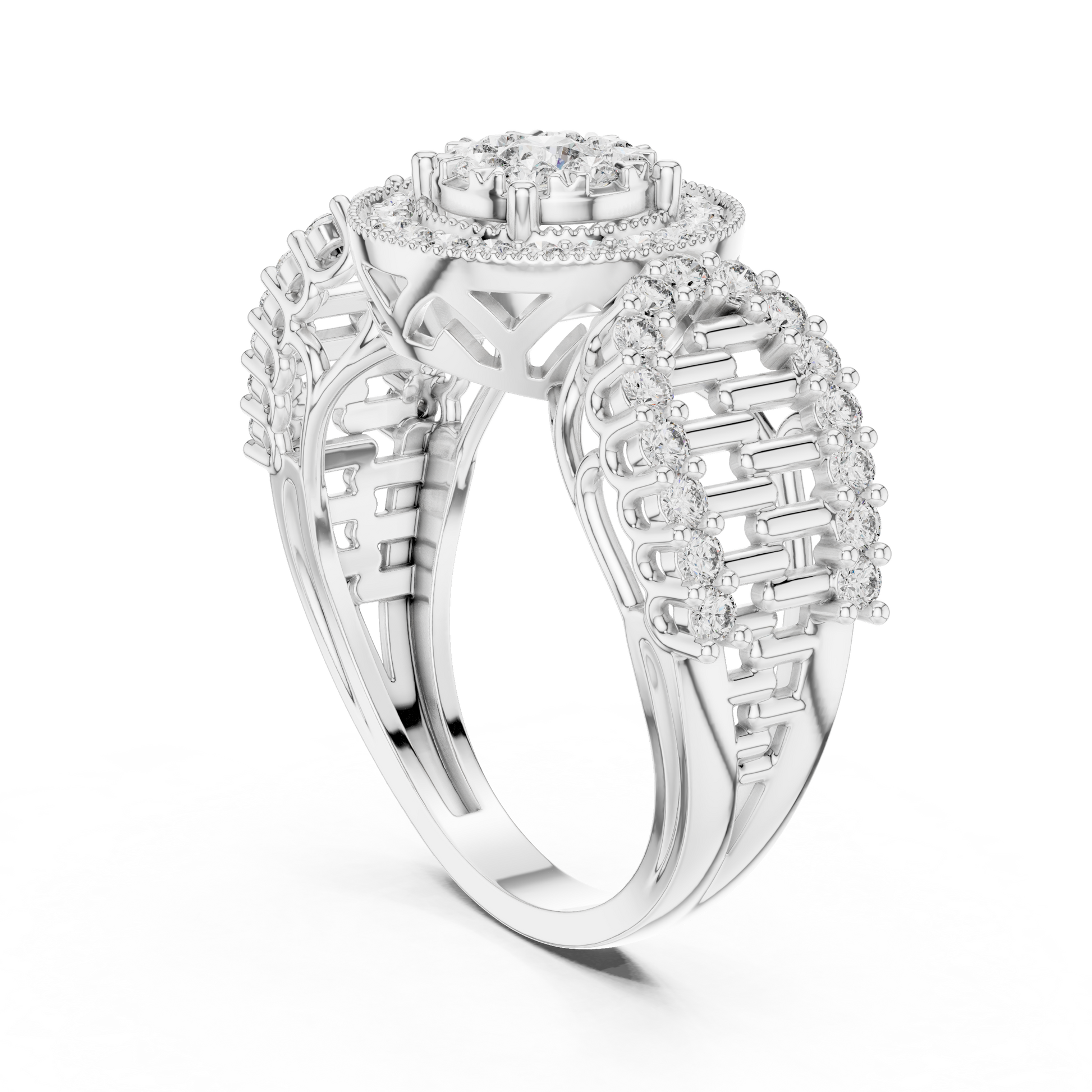 Mixed Shape Lab Grown Diamond Halo Ring