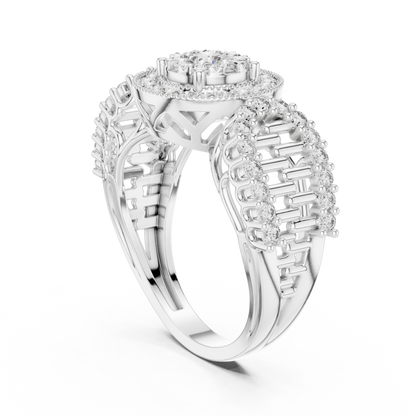 Mixed Shape Lab Grown Diamond Halo Ring