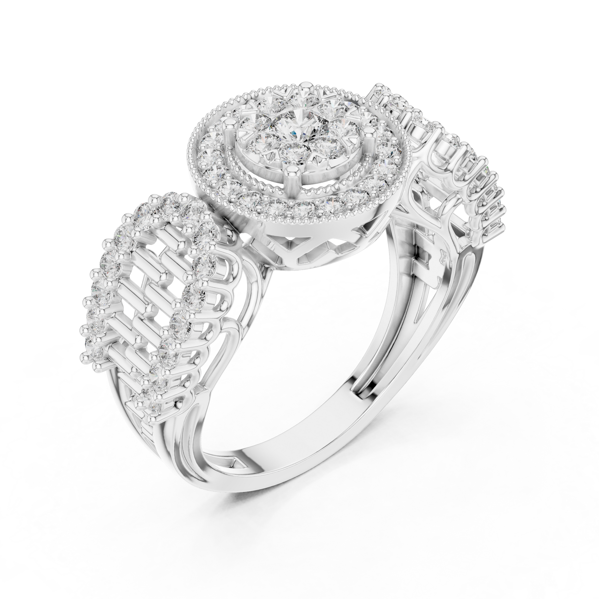 Mixed Shape Lab Grown Diamond Halo Ring