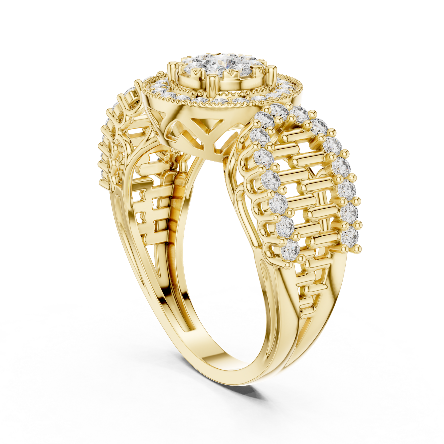 Mixed Shape Lab Grown Diamond Halo Ring