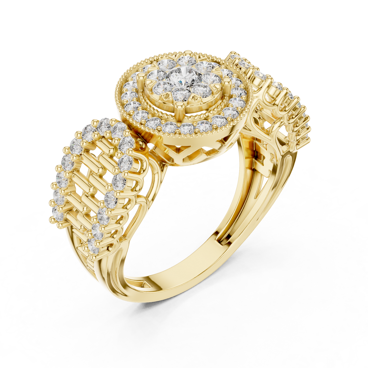Mixed Shape Lab Grown Diamond Halo Ring