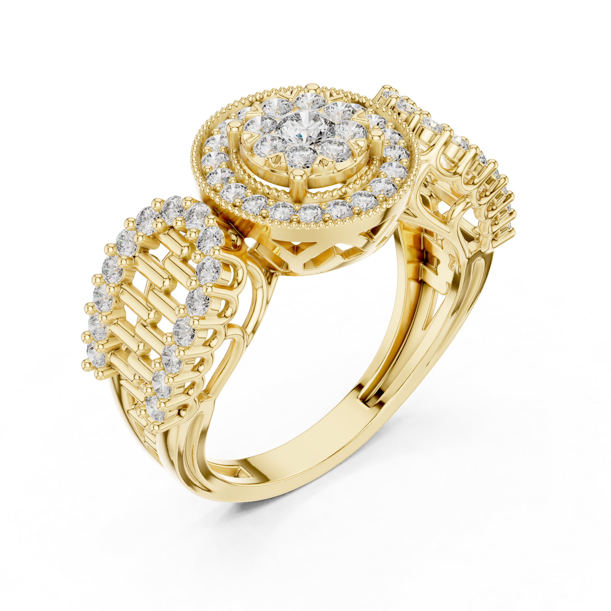 Mixed Shape Lab Grown Diamond Halo Ring