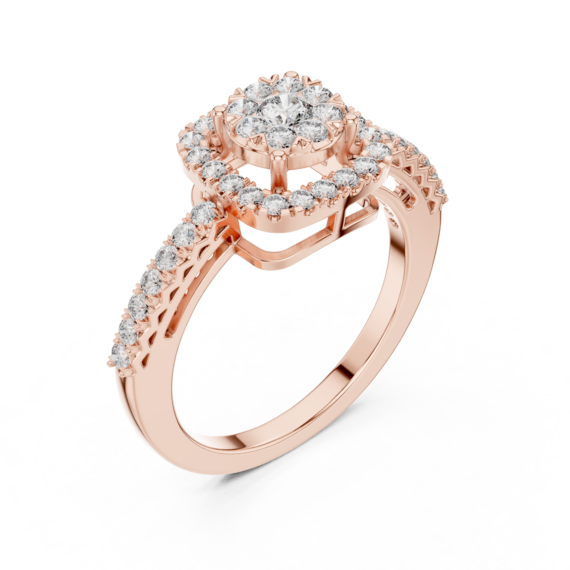 Round Halo Lab Grown Diamond Ring