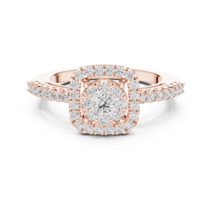 Round Halo Lab Grown Diamond Ring