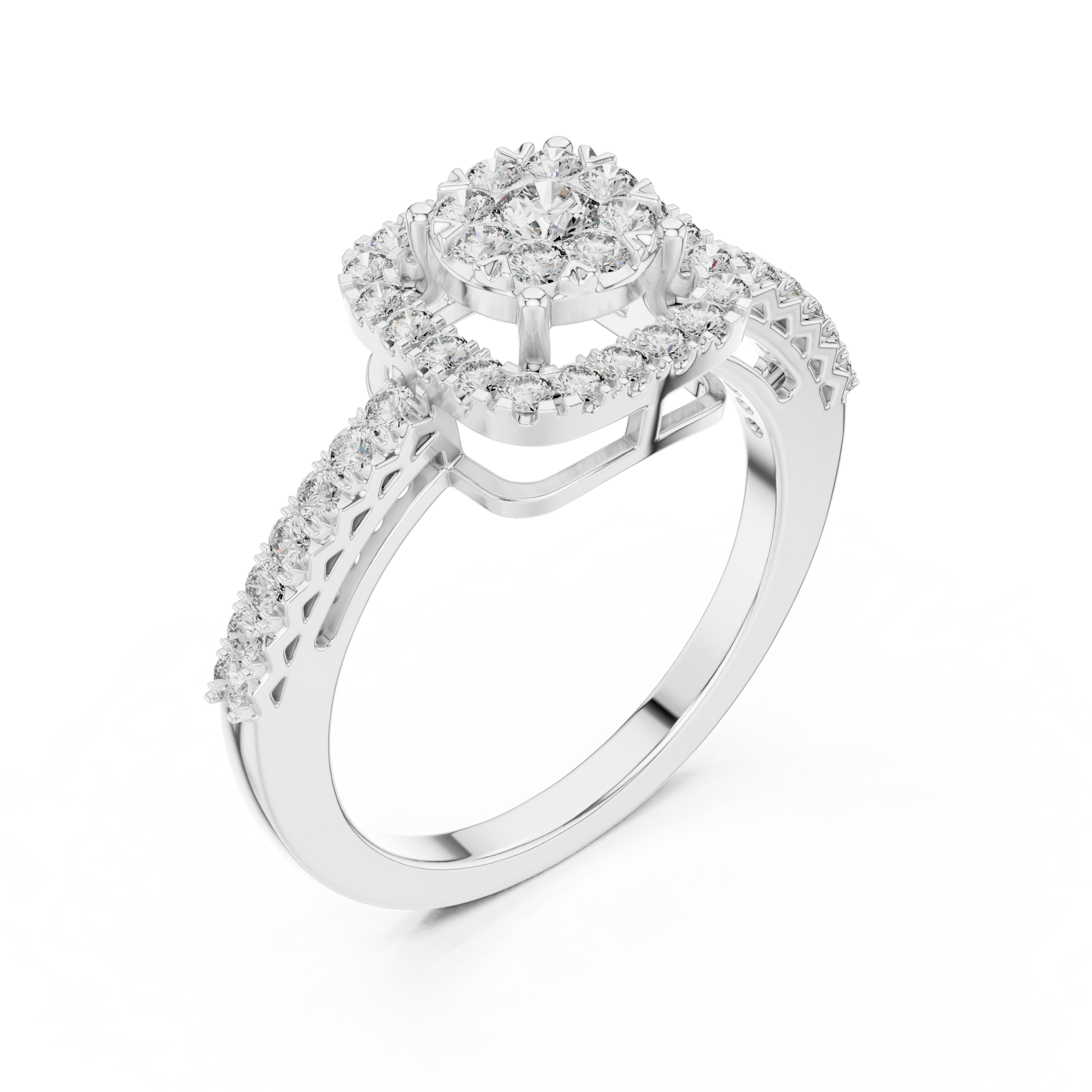 Round Halo Lab Grown Diamond Ring