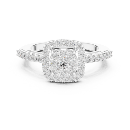 Round Halo Lab Grown Diamond Ring